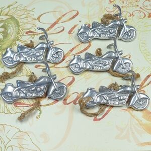 Silver Motorcycle Ornaments